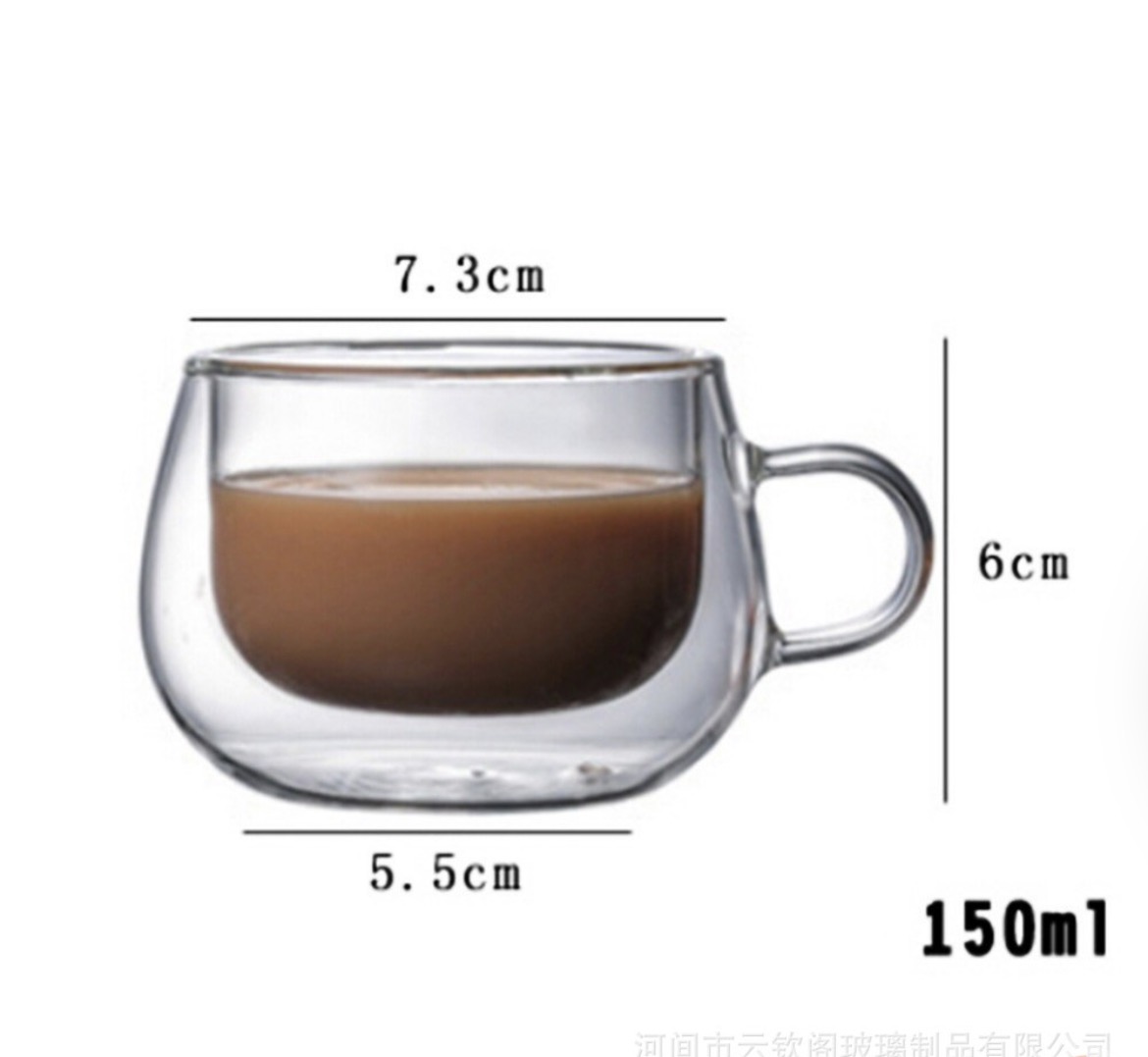 DW02-Wholesale 150ml Cheap Price Double Wall Glass Coffee Mug - Image 7