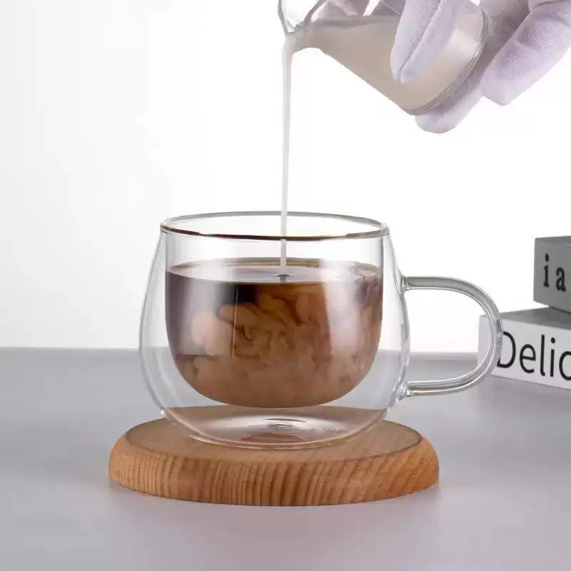 DW02-Wholesale 150ml Cheap Price Double Wall Glass Coffee Mug - Image 5