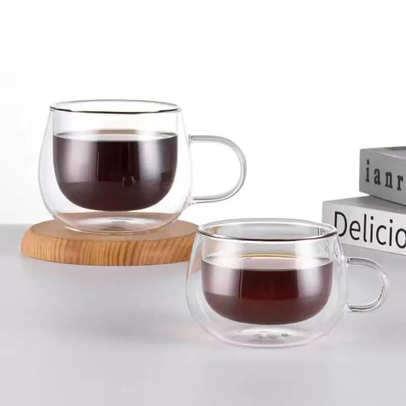 DW02-Wholesale 150ml Cheap Price Double Wall Glass Coffee Mug - Image 4
