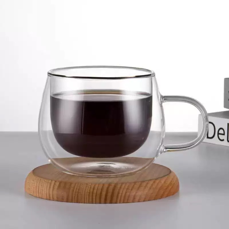 DW02-Wholesale 150ml Cheap Price Double Wall Glass Coffee Mug - Image 3