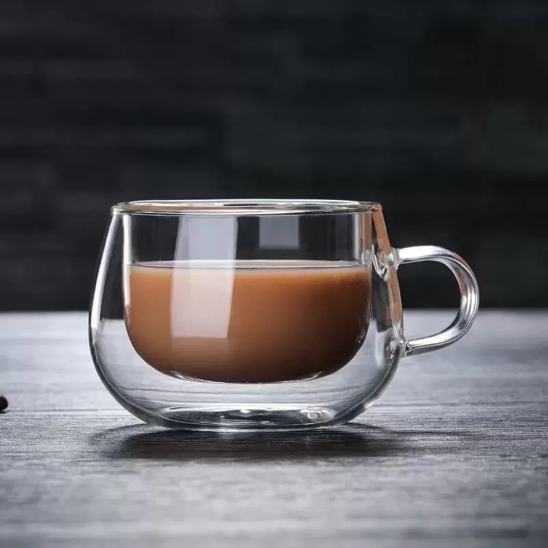 DW02-Wholesale 150ml Cheap Price Double Wall Glass Coffee Mug - Image 6