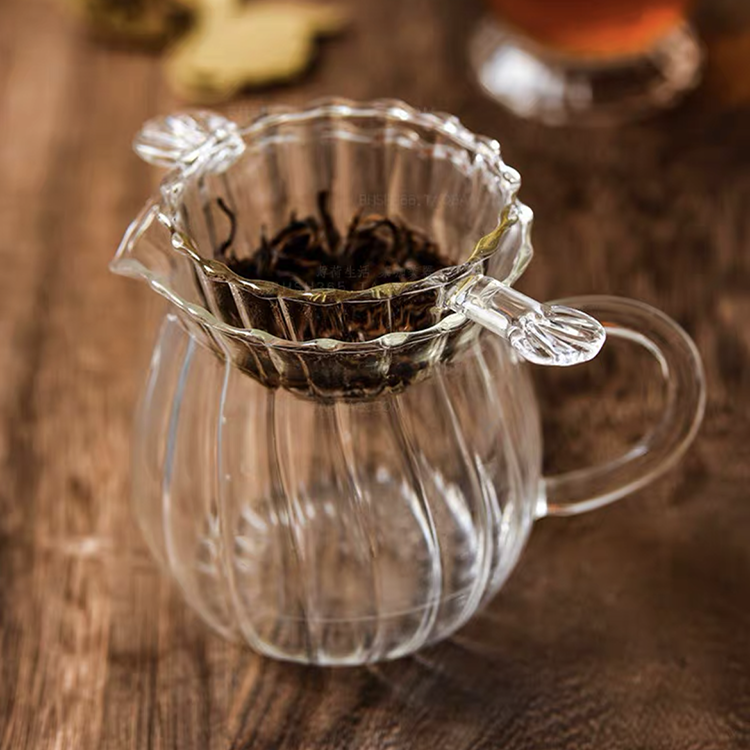 SGW-013 Single Wall Glass Pour Over Glass Mug Stripe Line Single Wall Glass Mug - Image 3
