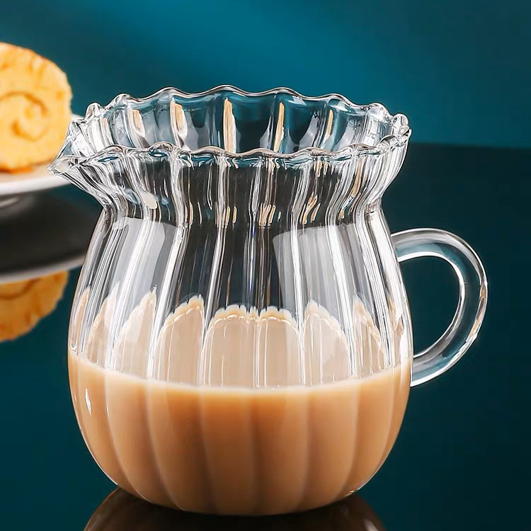 SGW-013 Single Wall Glass Pour Over Glass Mug Stripe Line Single Wall Glass Mug - Image 4