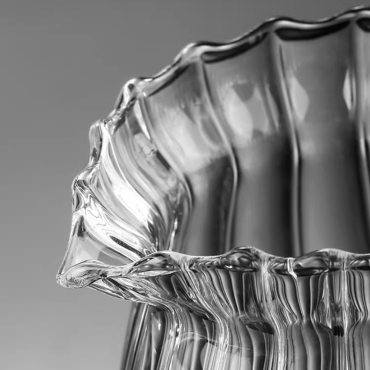 SGW-013 Single Wall Glass Pour Over Glass Mug Stripe Line Single Wall Glass Mug - Image 5