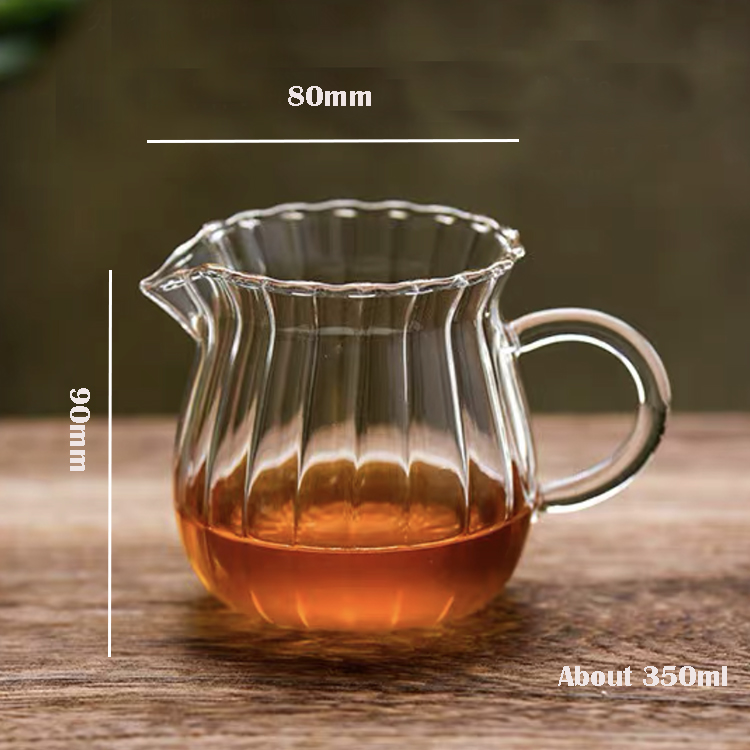 SGW-013 Single Wall Glass Pour Over Glass Mug Stripe Line Single Wall Glass Mug - Image 7