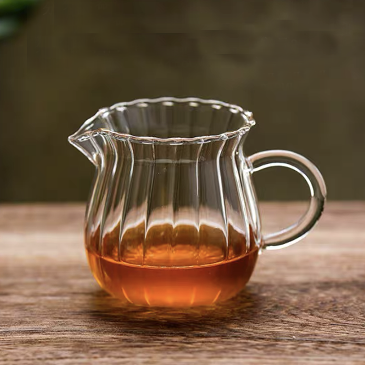 SGW-013 Single Wall Glass Pour Over Glass Mug Stripe Line Single Wall Glass Mug - Image 6