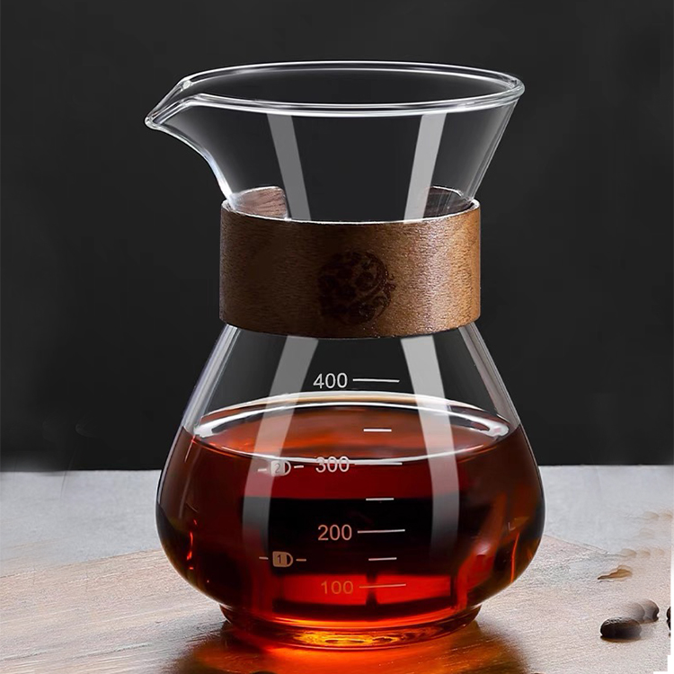 GP-003 Pour Over Coffee Maker Borosilicate Glass Drip Coffee Maker with Reusable Stainless Steel Filter - Image 2