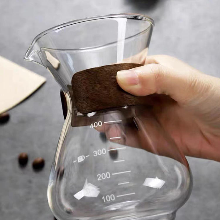 GP-003 Pour Over Coffee Maker Borosilicate Glass Drip Coffee Maker with Reusable Stainless Steel Filter - Image 6