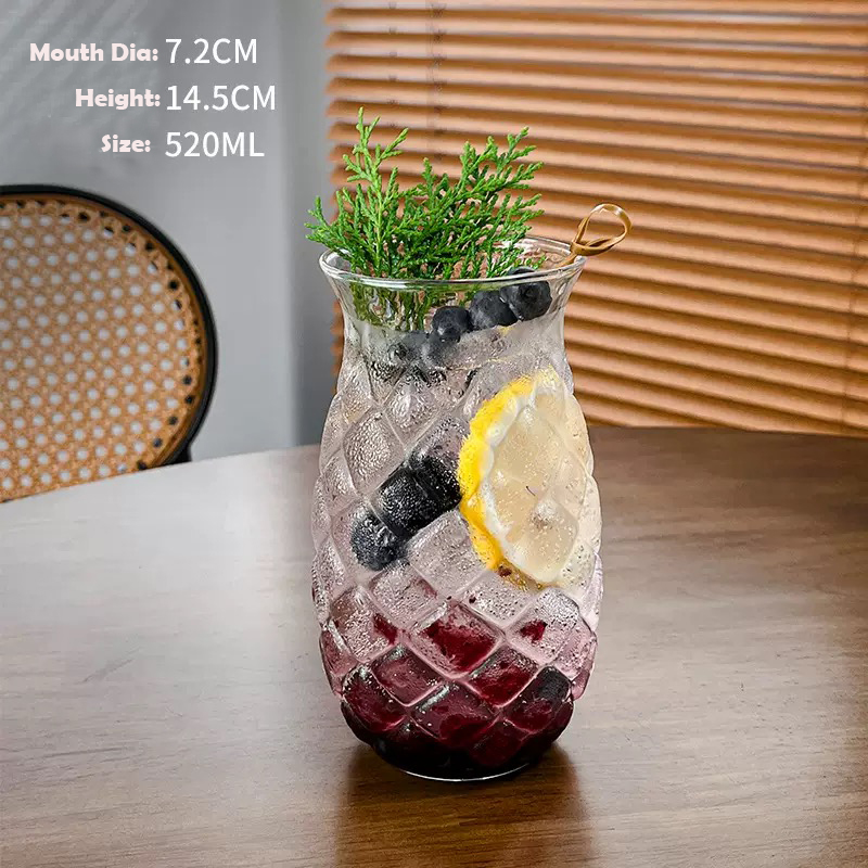 SWG-01 Cheap Price Pineapple Shape Glass Cup Borisilicate Glass Cup for Juice Cocktail Water - Image 6