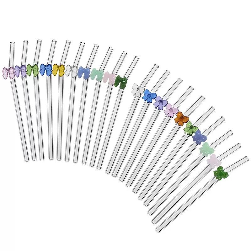 GS-06 High Quality Glass Straw Drinking Glass Straw with Butterfly - Image 4